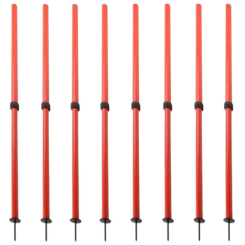 sportandmore set van 8 telescoop slalom poles 150cm in rood at sportandmore.nl 1